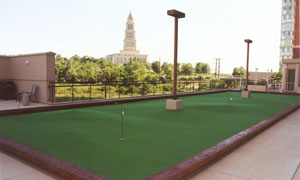 Putting green at Carlyle Towers condominiums in Alexandria, Virginia