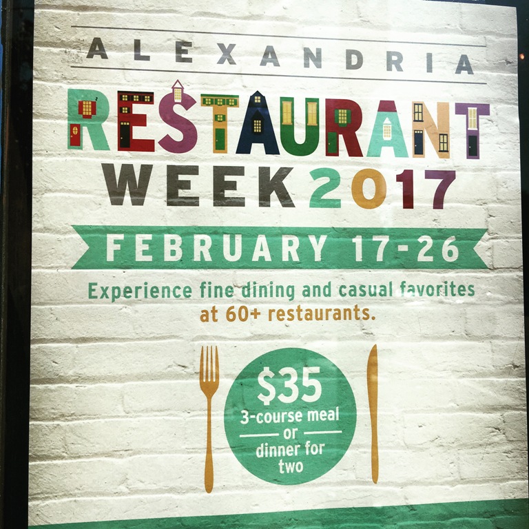 Alexandria Winter Restaurant Week 2017